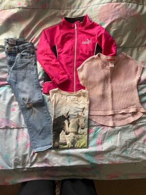 Pink spring combo! Old Navy jeans/Joe Fresh &GAP tops with Puma windbreaker